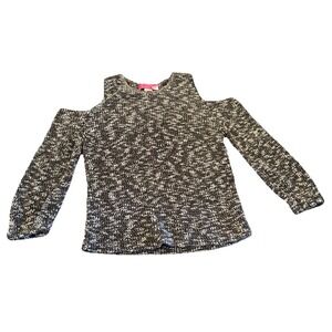 Alley & Gabby 212NY Cold Shoulder Sweater Women's S Black White Knit USA